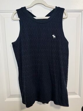 Abercrombie Kids Navy Blue Knit Sleeveless Top, Size 15/16